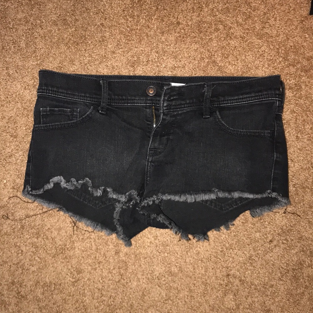 Black jean shorts
